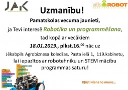Nāc un iepazīsties ar Robotiku!