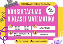 Konsultācijas 9.klasei MATEMĀTIKĀ